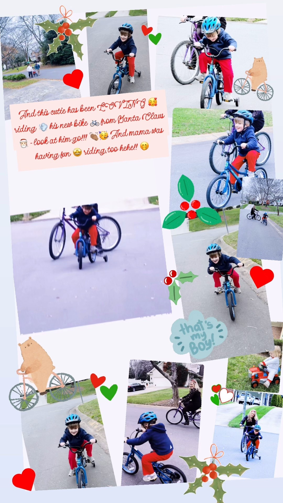 And this cutie has been LOVING 🥰 riding 💨 his new bike 🚲 from Santa Claus 🎅🏻 - look at him go!!! 👏🏽🥳 And mama was having fun 🤩 riding, too hehe!! 🤭

#LTKdayinmylife #LTKHoliday