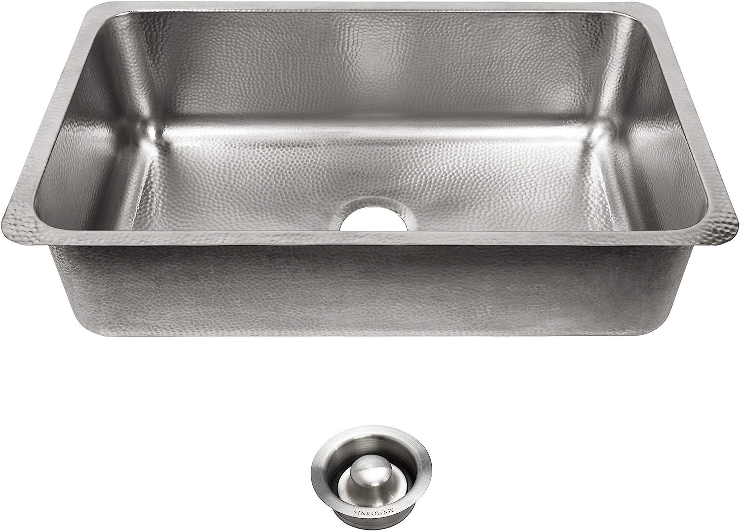Sinkology SK704-31HSB-AMZ-D Taylor Undermount 31 in. Single Bowl Brushed and Disposal Drain Craft... | Amazon (US)