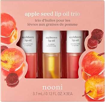 NOONI Korean Hydrating Lip Oil Gift Set - Appleseed Lip Oil Trio, Tinted Lip Care, Hydrating, Lip... | Amazon (US)