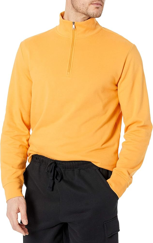 Amazon Essentials Men's Lightweight French Terry Quarter-Zip Mock Neck Sweatshirt | Amazon (US)