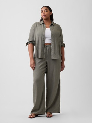 Relaxed Linen-Blend Wide-Leg Pants | Gap Factory | Gap Factory
