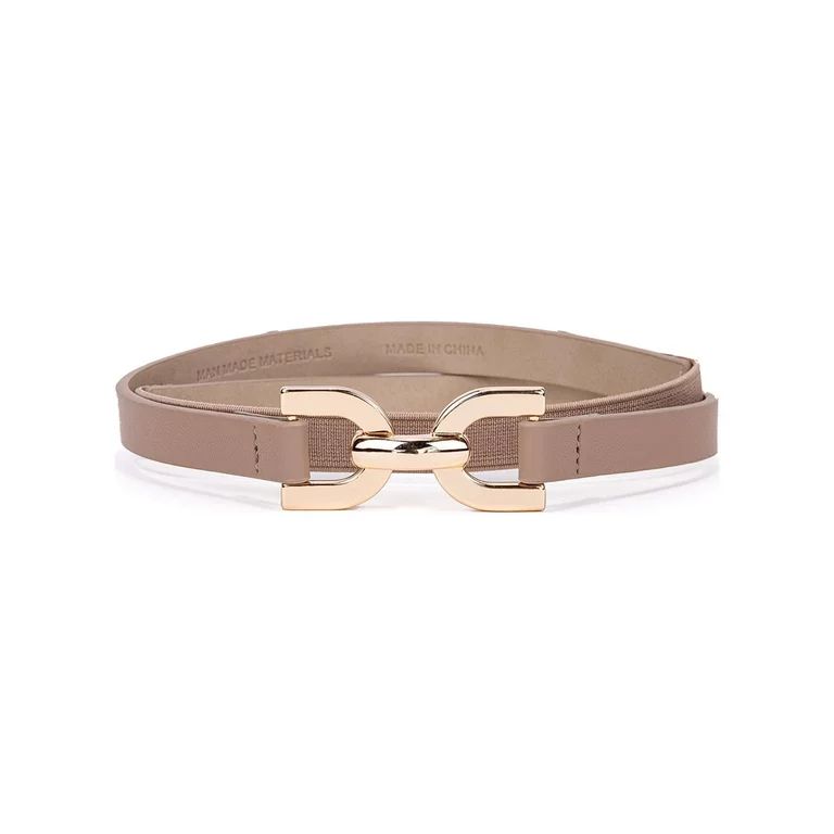 LP by Linea Pelle Women's Skinny Hook and D-ring Stretch Belt, Taupe | Walmart (US)