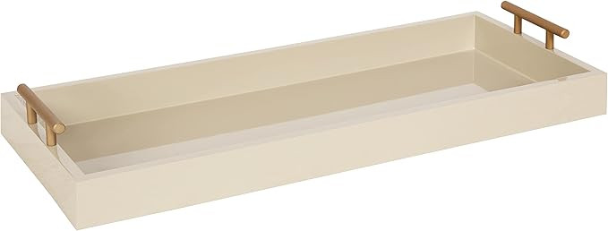 Kate and Laurel Lipton Modern Narrow Tray; 10 x 24; Sand; Midcentury Serving Tray for Storage and... | Amazon (US)