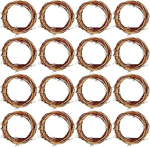 Grapevine Wreath Set, Marrywindix 16 Pieces Natural Vine Branch Wreath Christmas DIY Rattan Wreat... | Amazon (US)