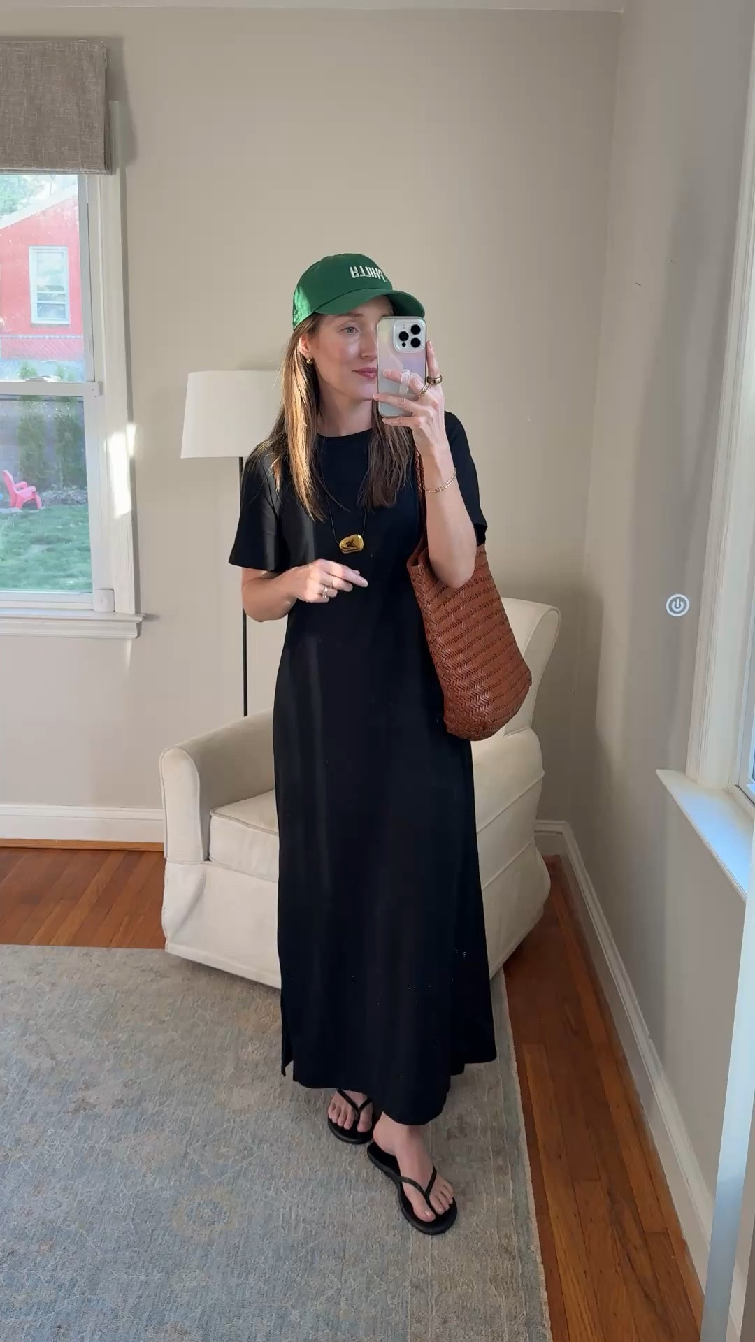 This maxi dress is such a good find and is on sale for $15 today! I am wearing a size small and recommend sizing up if you want it to be more flowy.￼