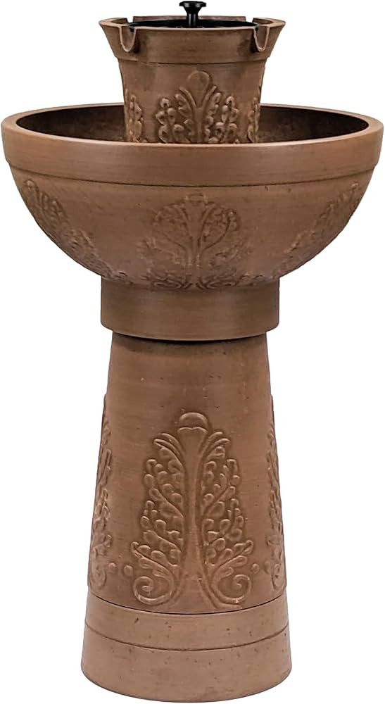 Bernini Lecce Cordless Water Fountain - 33.5" Modular Battery Powered Water Fountains Outdoor or ... | Amazon (US)