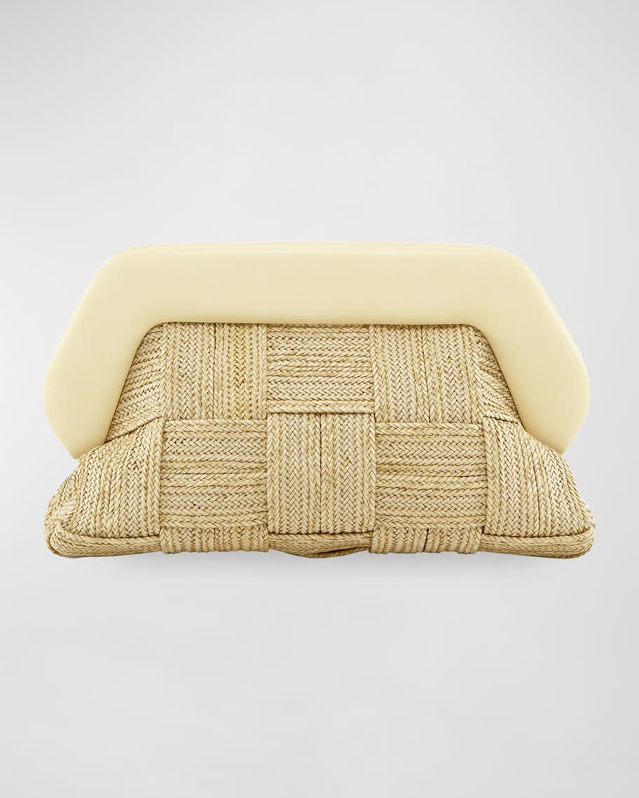 THEMOIRE Bios Weaved Straw Clutch Bag | Neiman Marcus