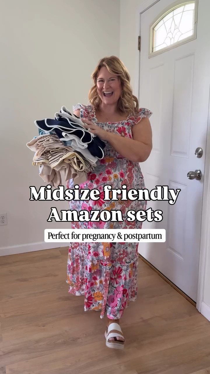 Some of these sets I got last year and some are newer but they’re all sooo comfy and make me feel put together 🙌 I’m around 33 weeks pregnant in this video. 

#midsizestyle #bumpfriendly #matchingset #postpartumoutfit #midsizeamazonfinds