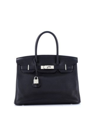 Pre-Owned HERMÈS Pre-Owned Hermes Birkin 30 Handbag Black Clemence with Palladium Hardware  | Bl... | Bloomingdale's (US)