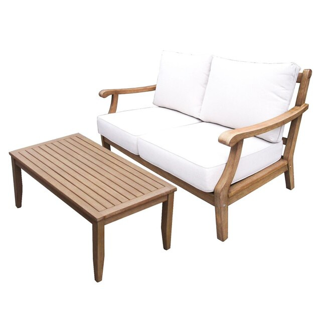 allen + roth Laurel Way 2-Piece Patio Conversation Set with White Cushions | Lowe's