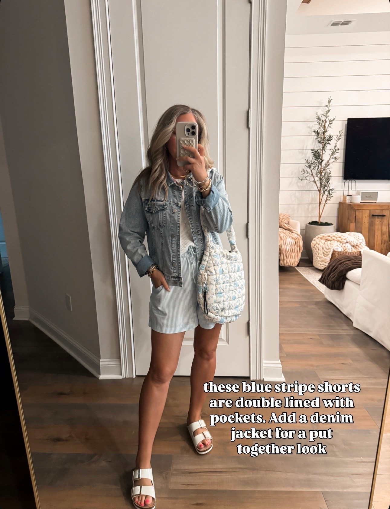 Summer layers, spring layers, Amazon fashion Amazon finds stripe shorts double lined with pockets size medium denim jacket easy comfortable outfits

#LTKPetite #LTKOver40