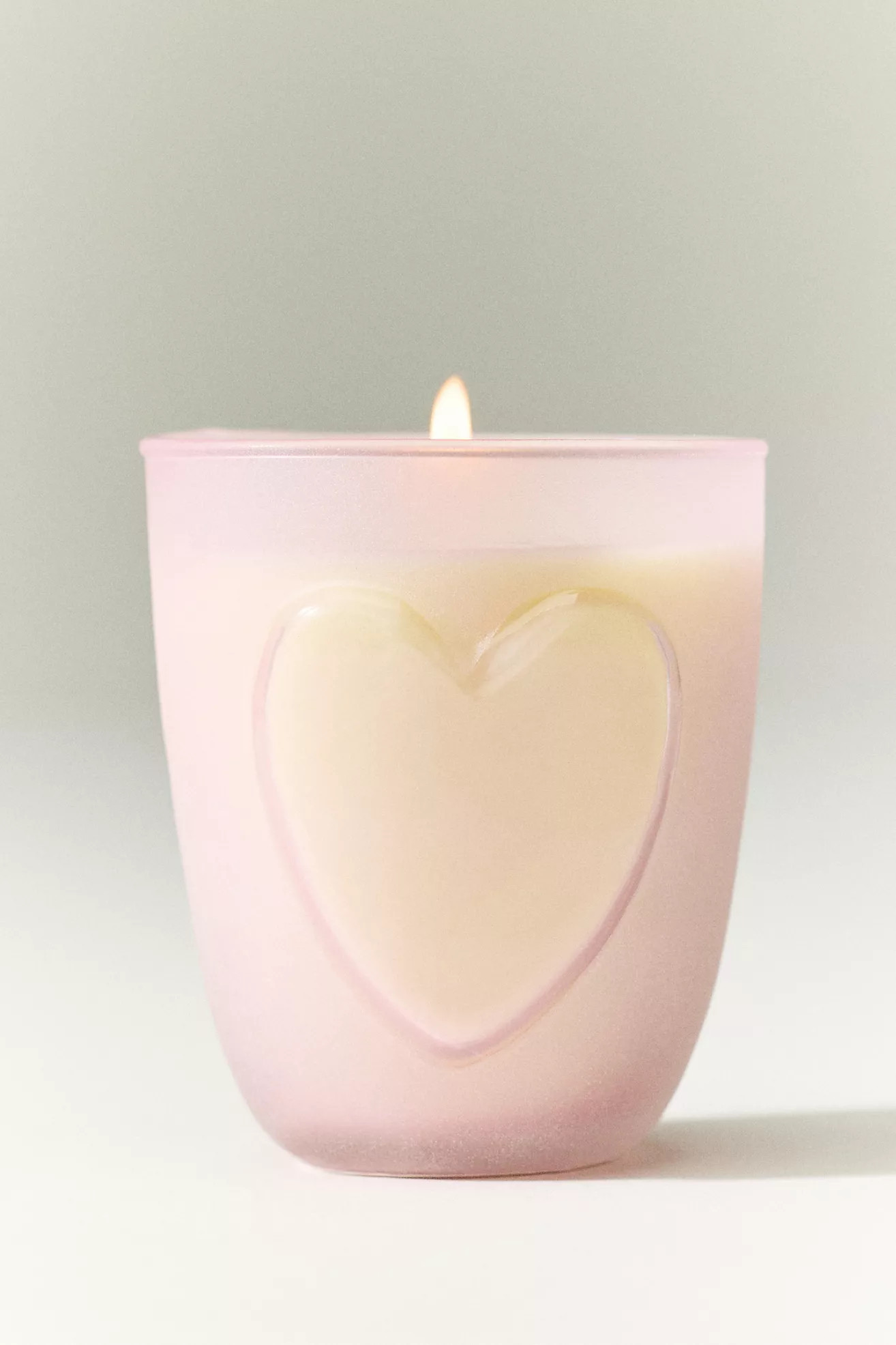 Frosted Heart Fruity Clementine & Jasmine Glass Candle | Anthropologie (US)