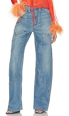 RE/DONE Super High Workwear in Washed Indigo from Revolve.com | Revolve Clothing (Global)
