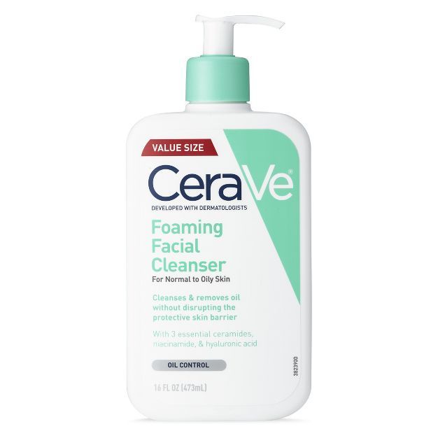 CeraVe Foaming Face Wash, Facial Cleanser for Normal to Oily Skin with Essential Ceramides | Target