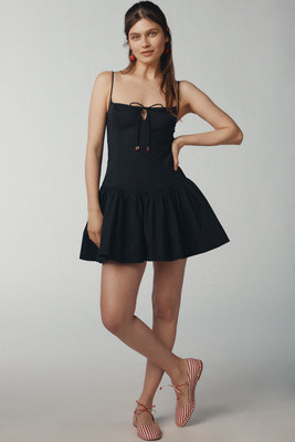 Maeve Sweetheart Drop-Waist Mini Dress | Anthropologie (US)