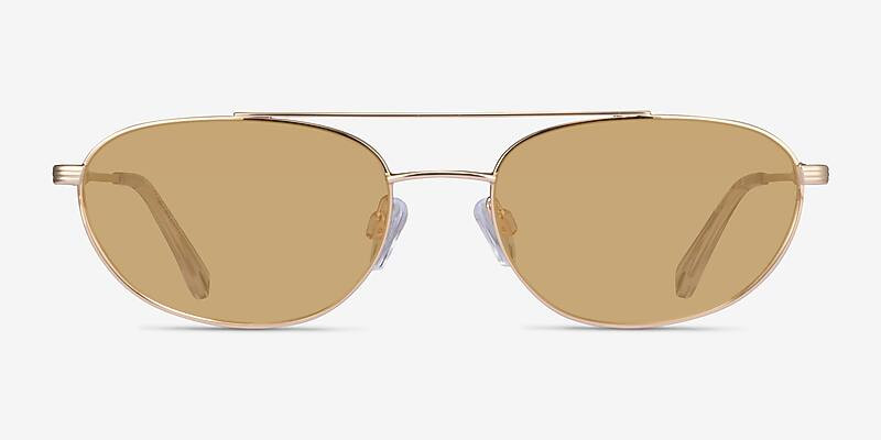 Range - Aviator Shiny Gold Frame Prescription Sunglasses | Eyebuydirect | EyeBuyDirect.com