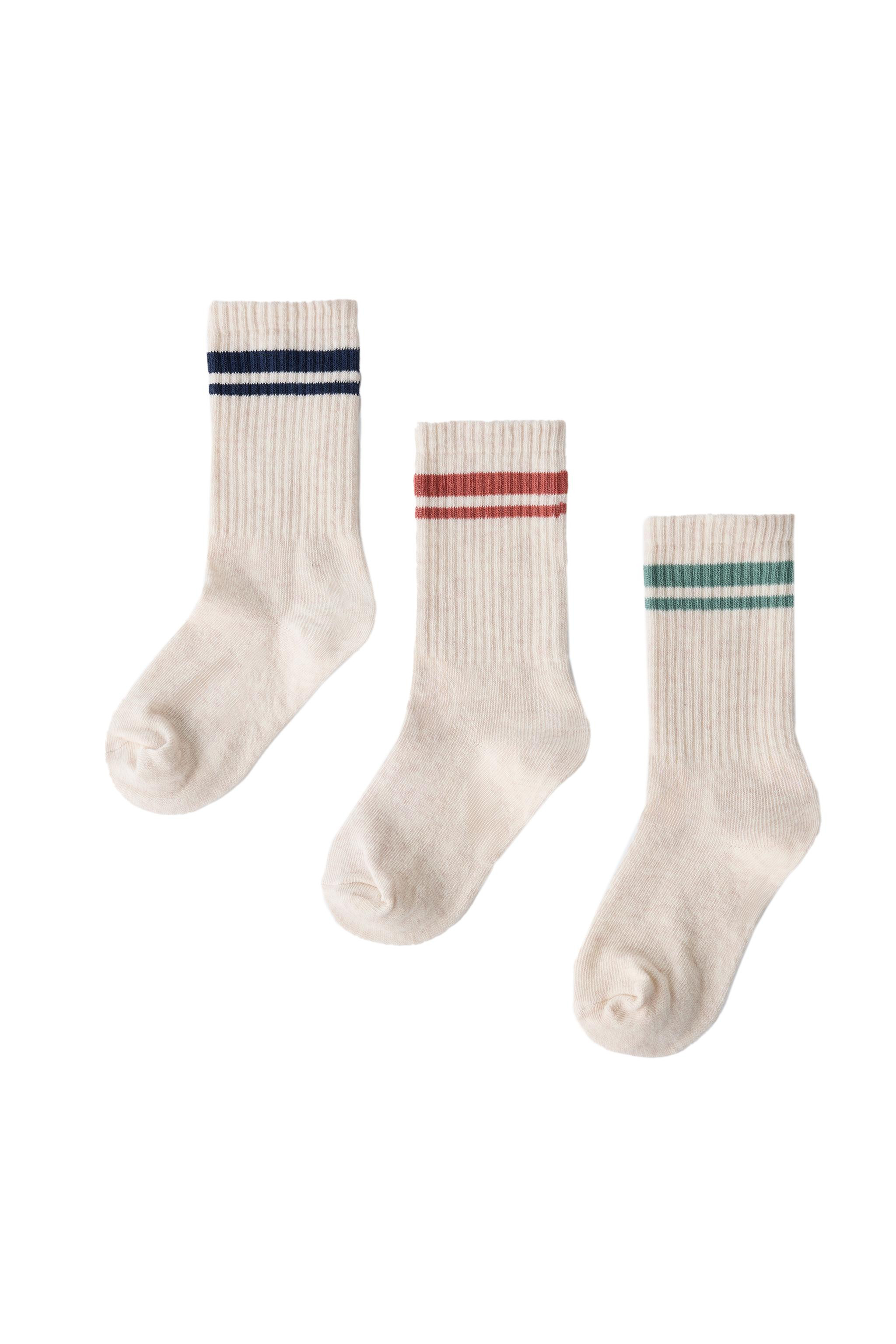 THREE-PACK OF STRIPED MID-CALF SOCKS | Zara US
