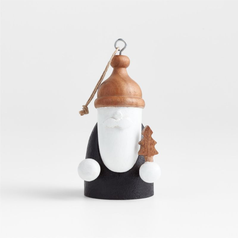 Carved Wood Santa Christmas Tree Ornament + Reviews | Crate & Barrel | Crate & Barrel