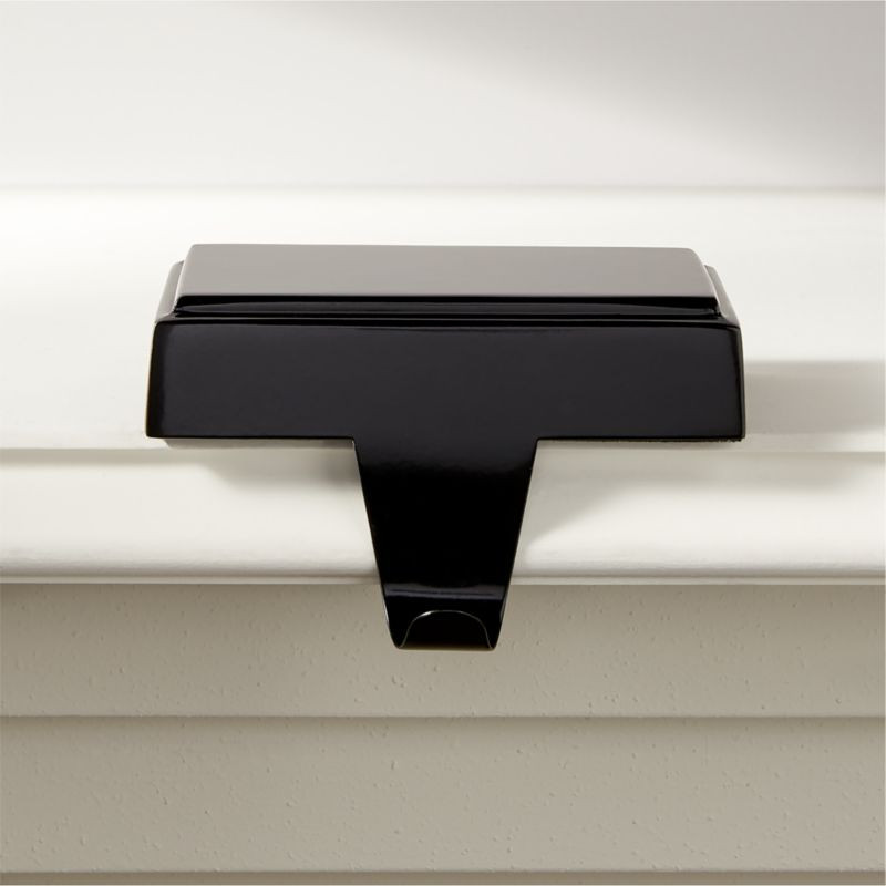 Layer Rectangular Black Stainless Steel Christmas Stocking Holder + Reviews | CB2 | CB2