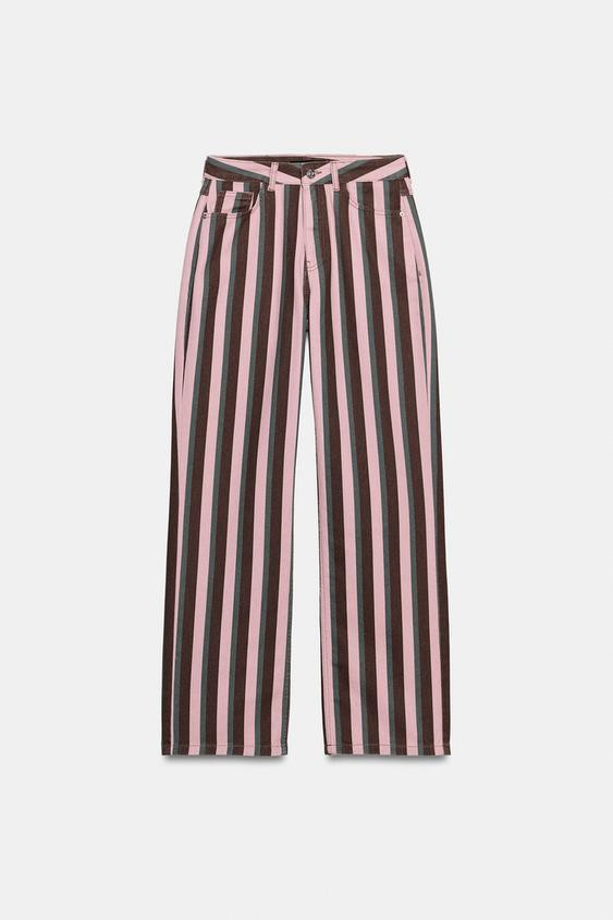 STRIPED MID-WAIST JEANS | Zara AU