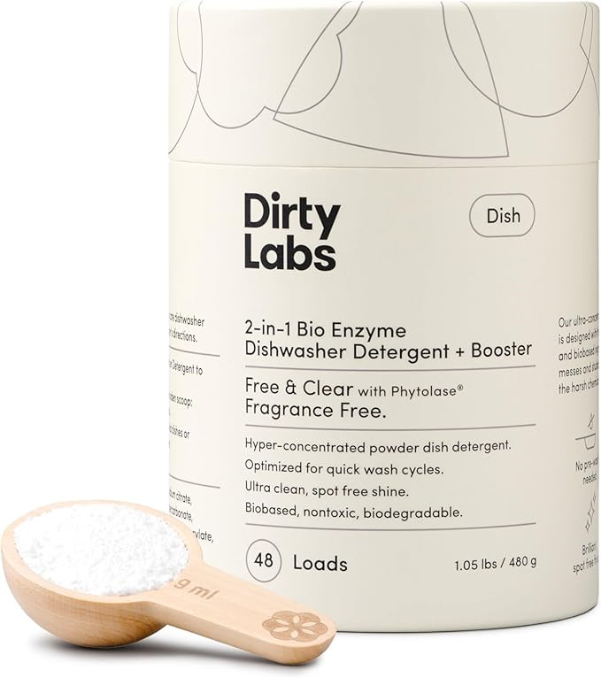 Dirty Labs | Dishwasher Detergent and Booster | Scent Free | 48 Loads (1 lb) | Ultra Clean, Spot ... | Amazon (US)
