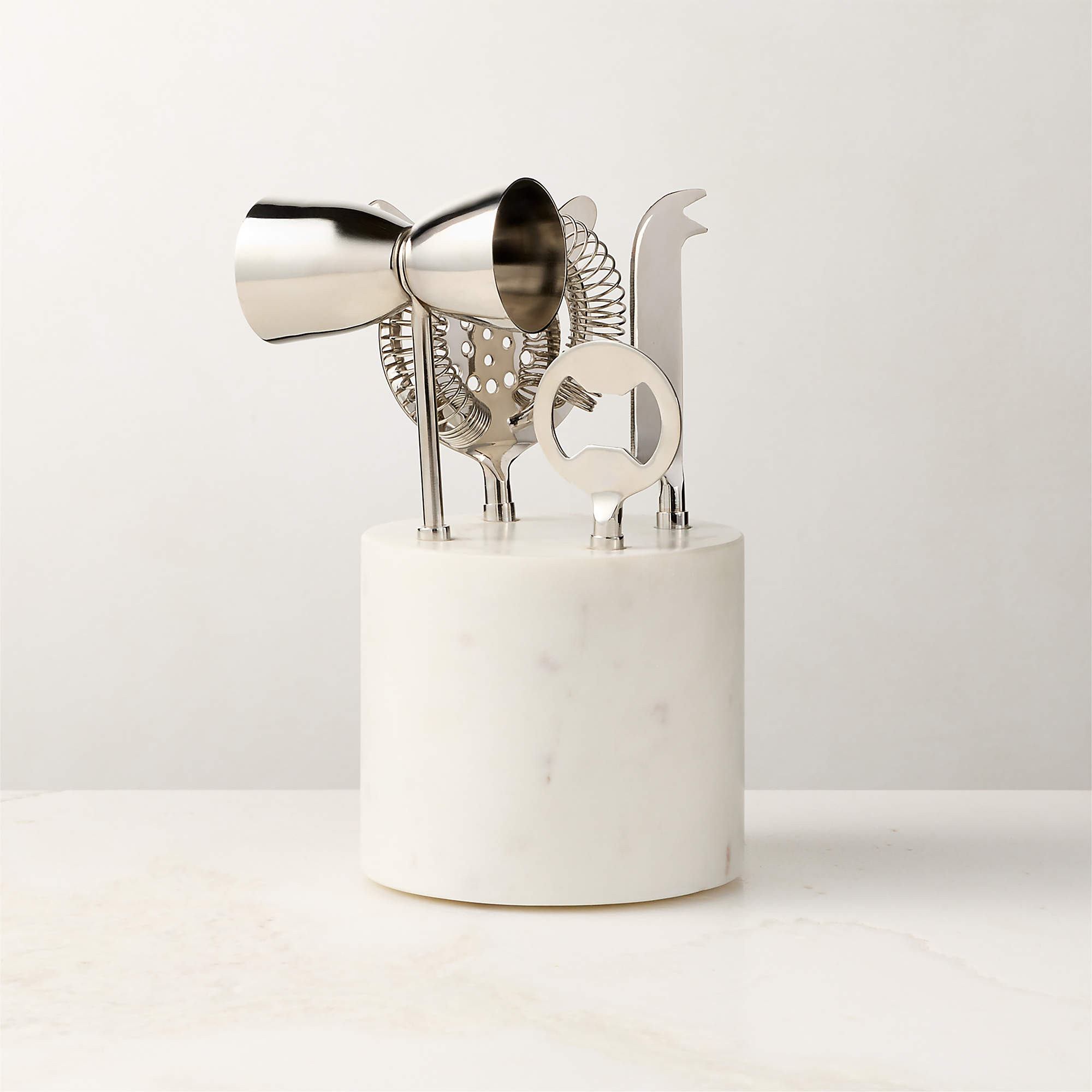 4-Piece Block Marble Bar Tool Set + Reviews | CB2 | CB2