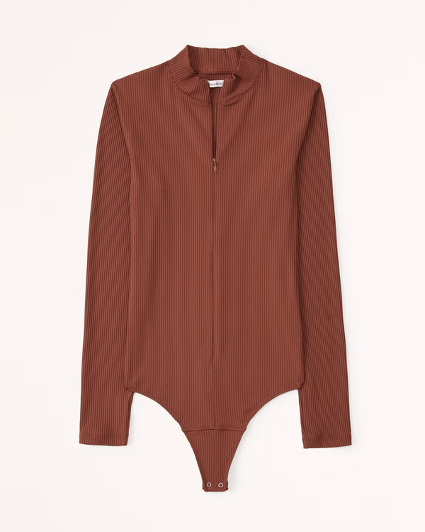 Long-Sleeve Zip-Up Bodysuit | Abercrombie & Fitch (US)