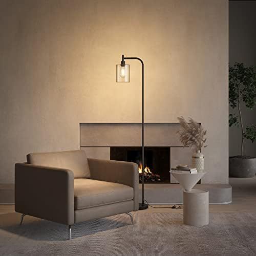 addlon LED Floor Lamp, with Hanging Glass Lamp Shade and 2 Distinctive LED Bulbs for Bedroom and Liv | Amazon (US)