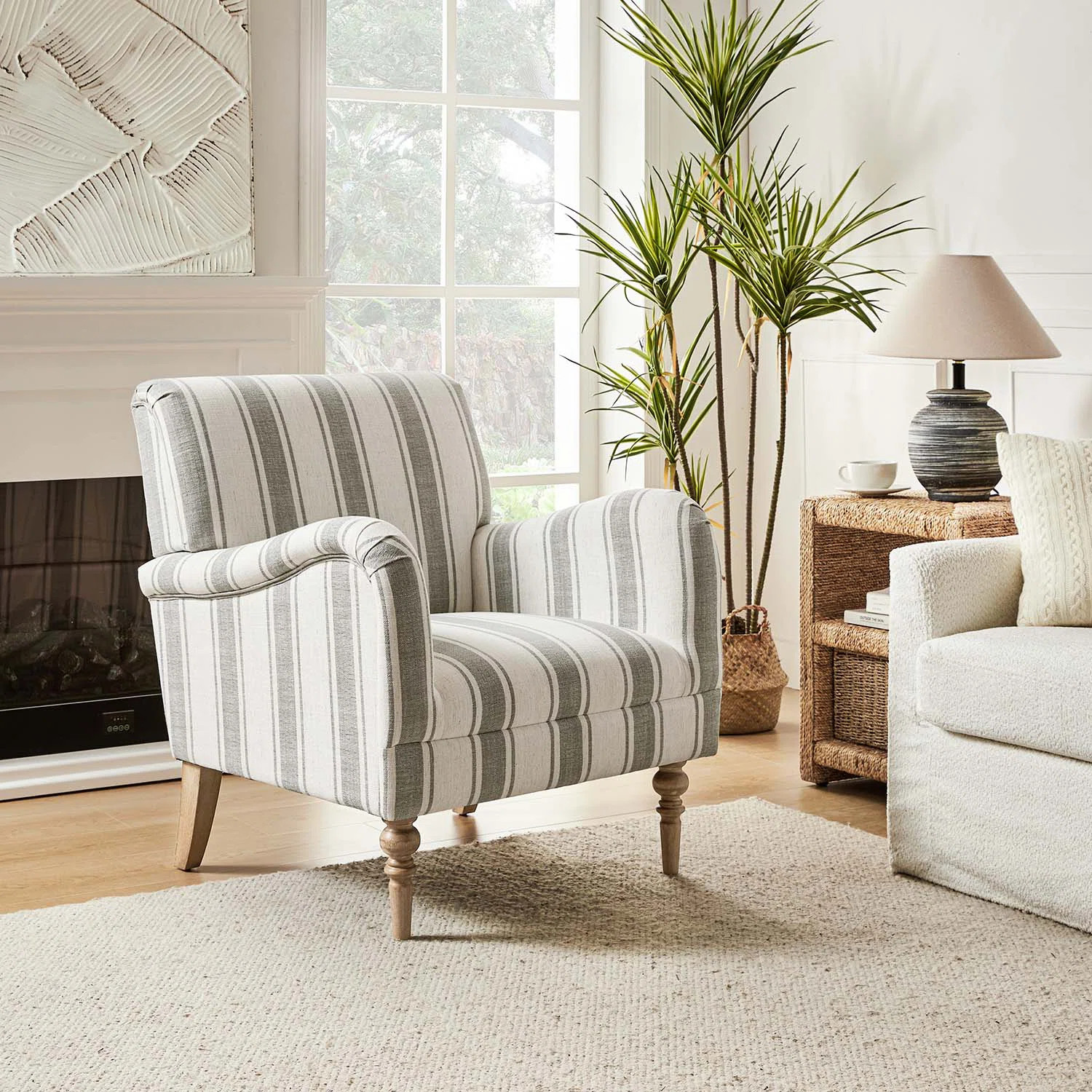 Lila 75 Cm Wide Coastal Farmhouse Armchair | Wayfair UK
