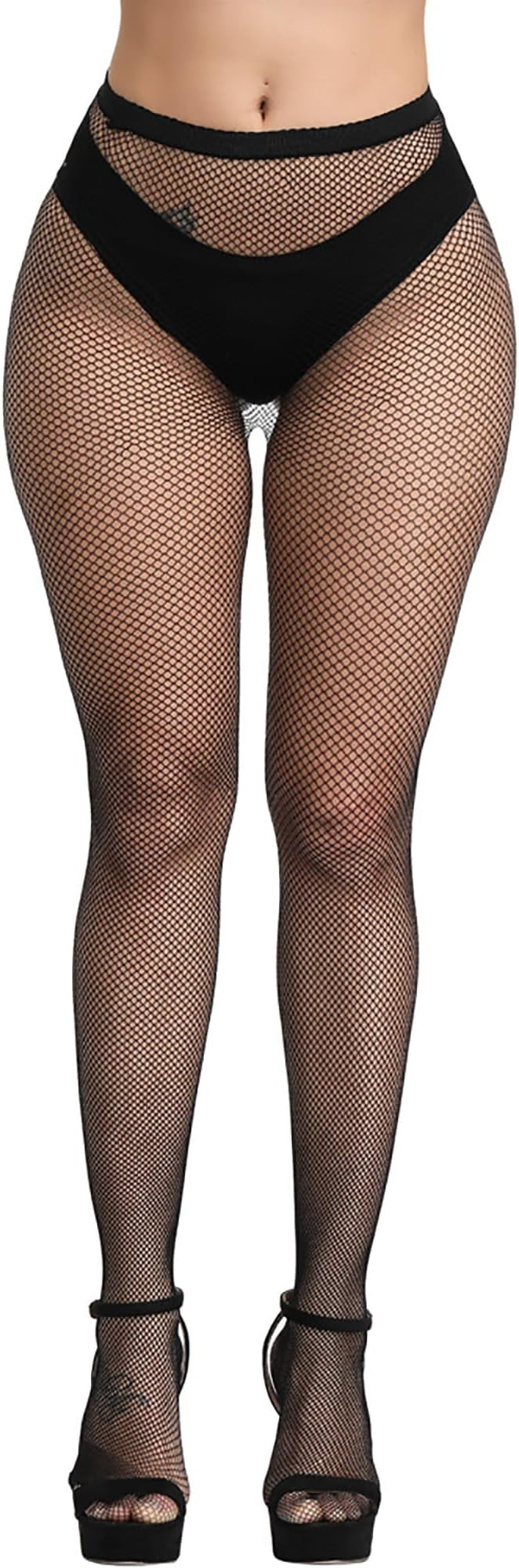 Bestjybt Womens Fishnet Tights High Waist Mesh Fish Net Stockings Pantyhose | Amazon (US)