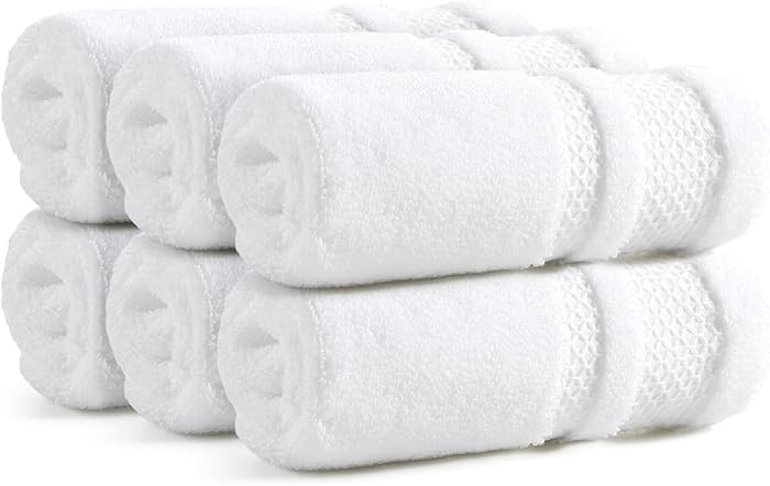 REDKISS Luxury Washcloths for Showering, 13x13 inch, 100% Cotton Premium Wash Cloths Set of 6, Su... | Amazon (US)