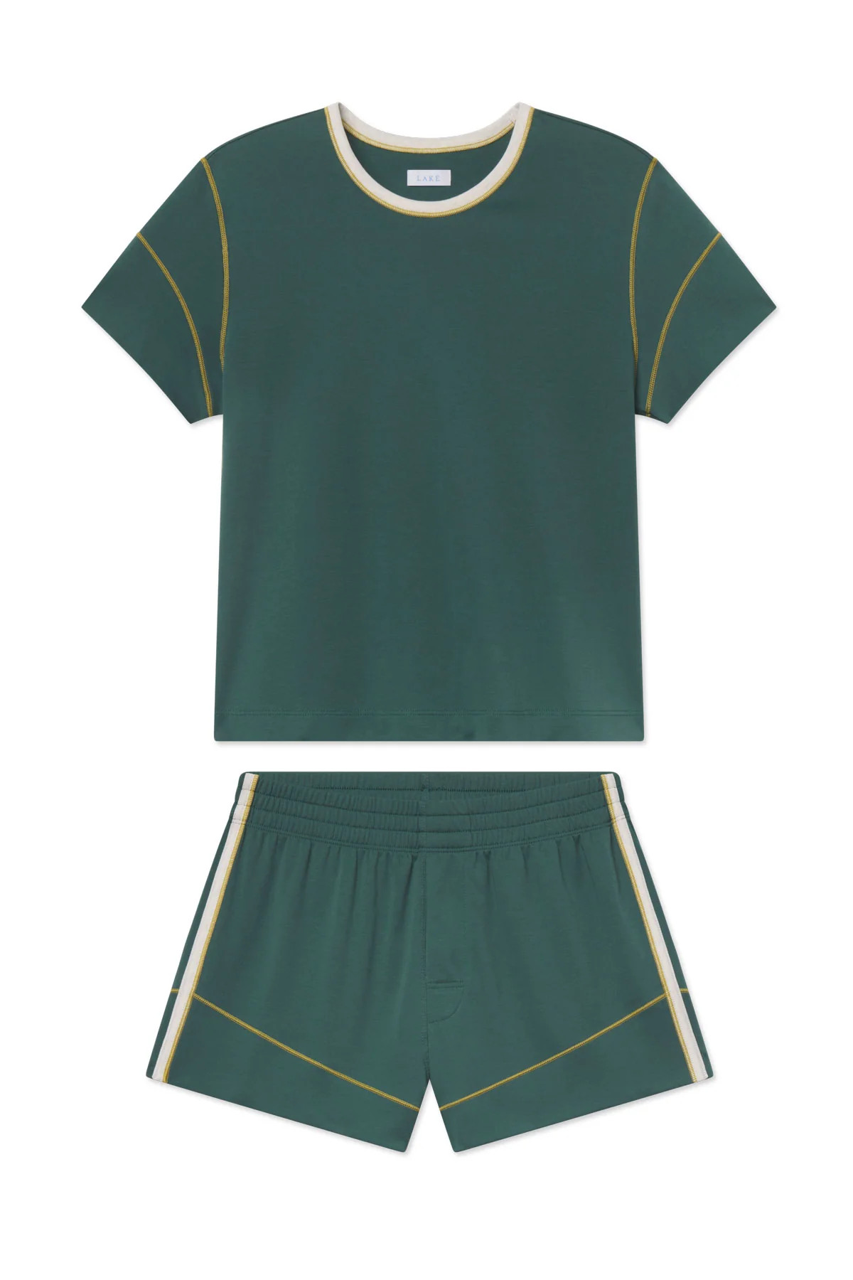 BalanceKnit™ Wave Shorts Set in Trekking Green - M | Lake Pajamas