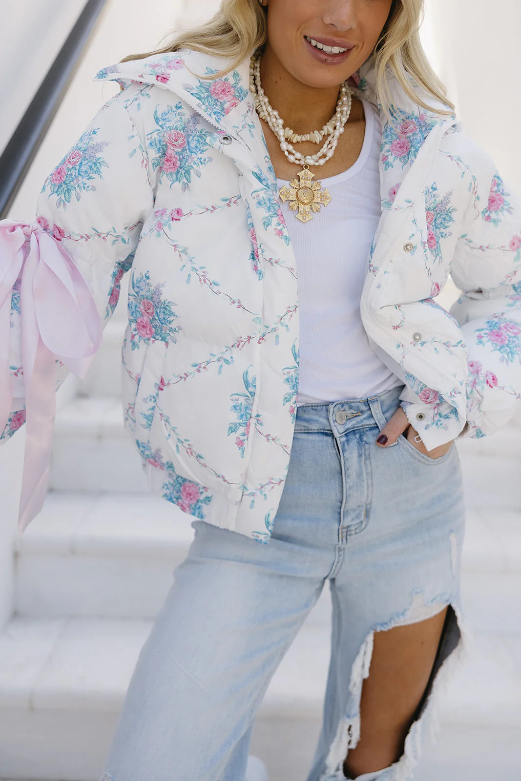 Love In The Air Puffer - White | Triple Threads