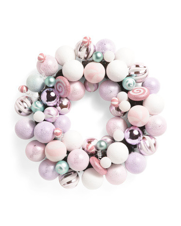 24in Wreath With Ornaments And Candies | Plants & Planters | Marshalls | Marshalls