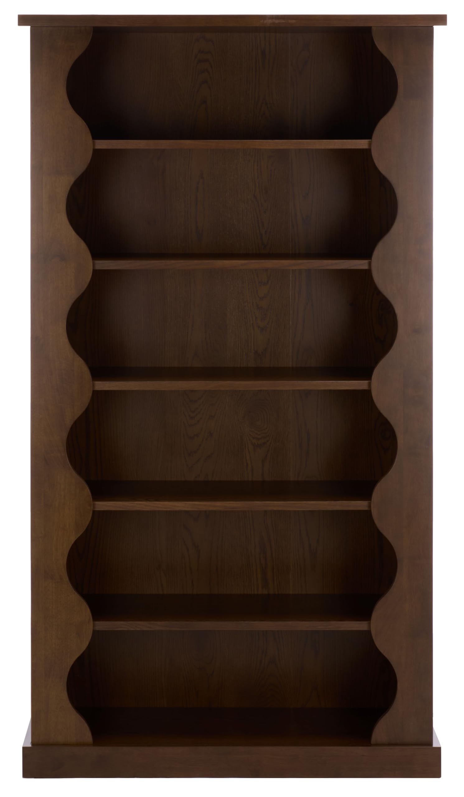 SAFAVIEH Couture Collection - Tristyna Walnut Wood 6-Shelf Bookcase with Sculpted Side Panels, Mo... | Amazon (US)