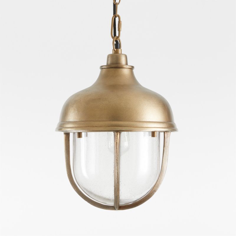 North Small Brass Cage Pendant Light by Leanne Ford | Crate & Barrel | Crate & Barrel