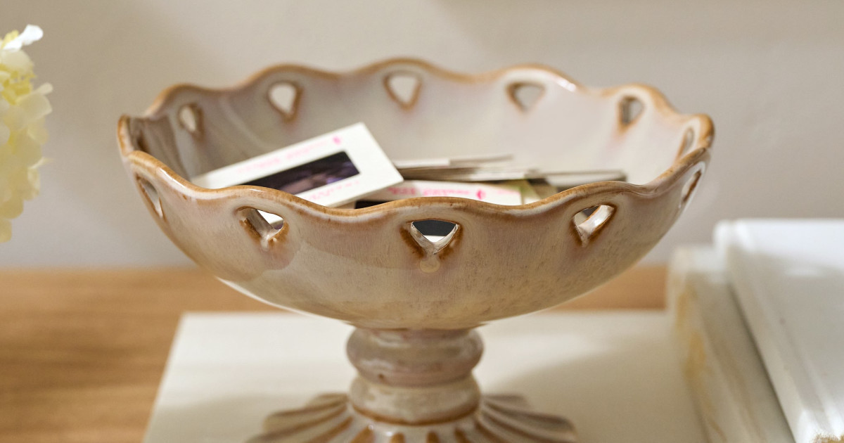 Millie Glazed Ceramic Compote Bowl | Magnolia