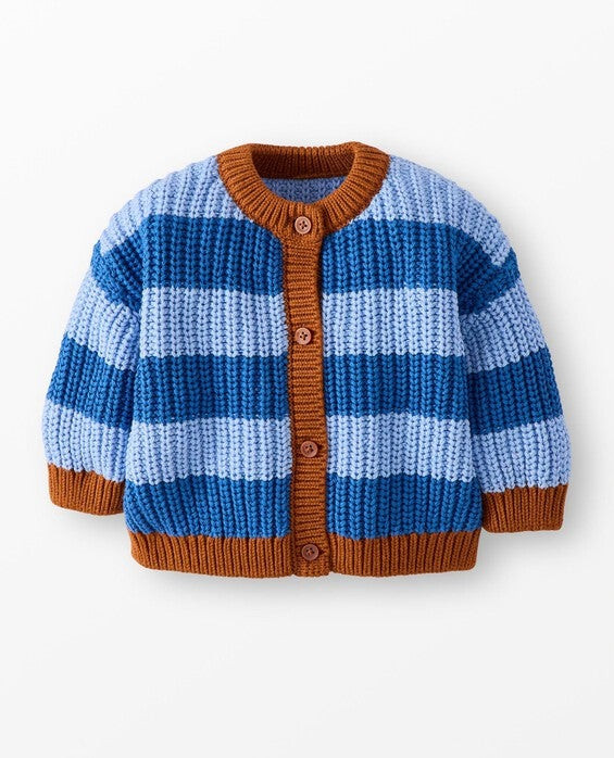 Boys' Shadow Blue & Serenity Glazed Ginger Striped Cardigan in 100% Cotton - Size Baby 0-3 mos by Hanna Andersson | Hanna Andersson