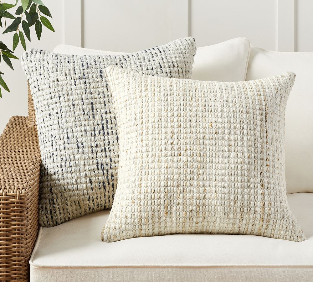Marled Handcrafted Outdoor Throw Pillow | Pottery Barn (US)
