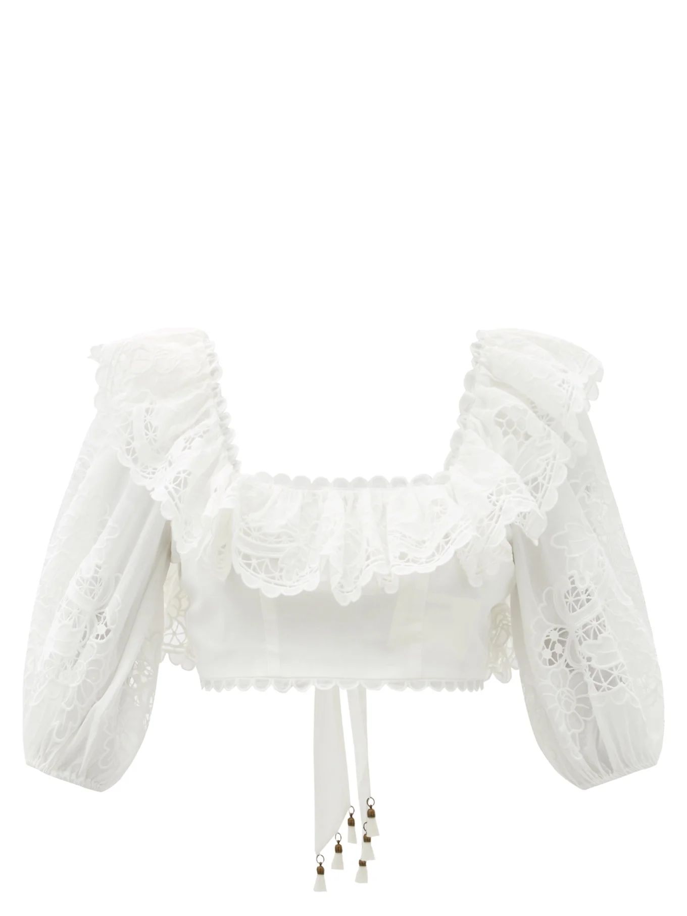 Lulu broderie-anglaise cotton cropped top | Matches (UK)