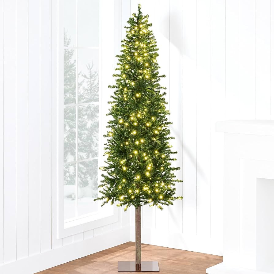 Best Choice Products Pencil Christmas Tree 6ft Pre-lit Alpine Slim Holiday Decoration, Lighted Sk... | Amazon (US)