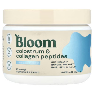 Bloom Colostrum & Collagen Peptides, Unflavored, 4.16 oz (118 g) | Target