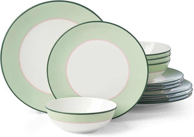 Kate Spade New York Make It Pop 12Pc Dinnerware Set, 17.95, Green | Amazon (US)