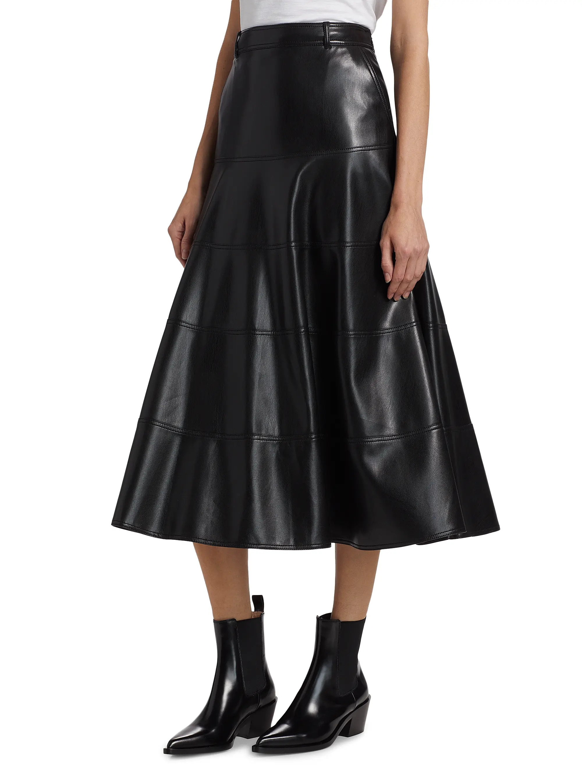 Macey Faux-Leather Midi Skirt | Saks Fifth Avenue