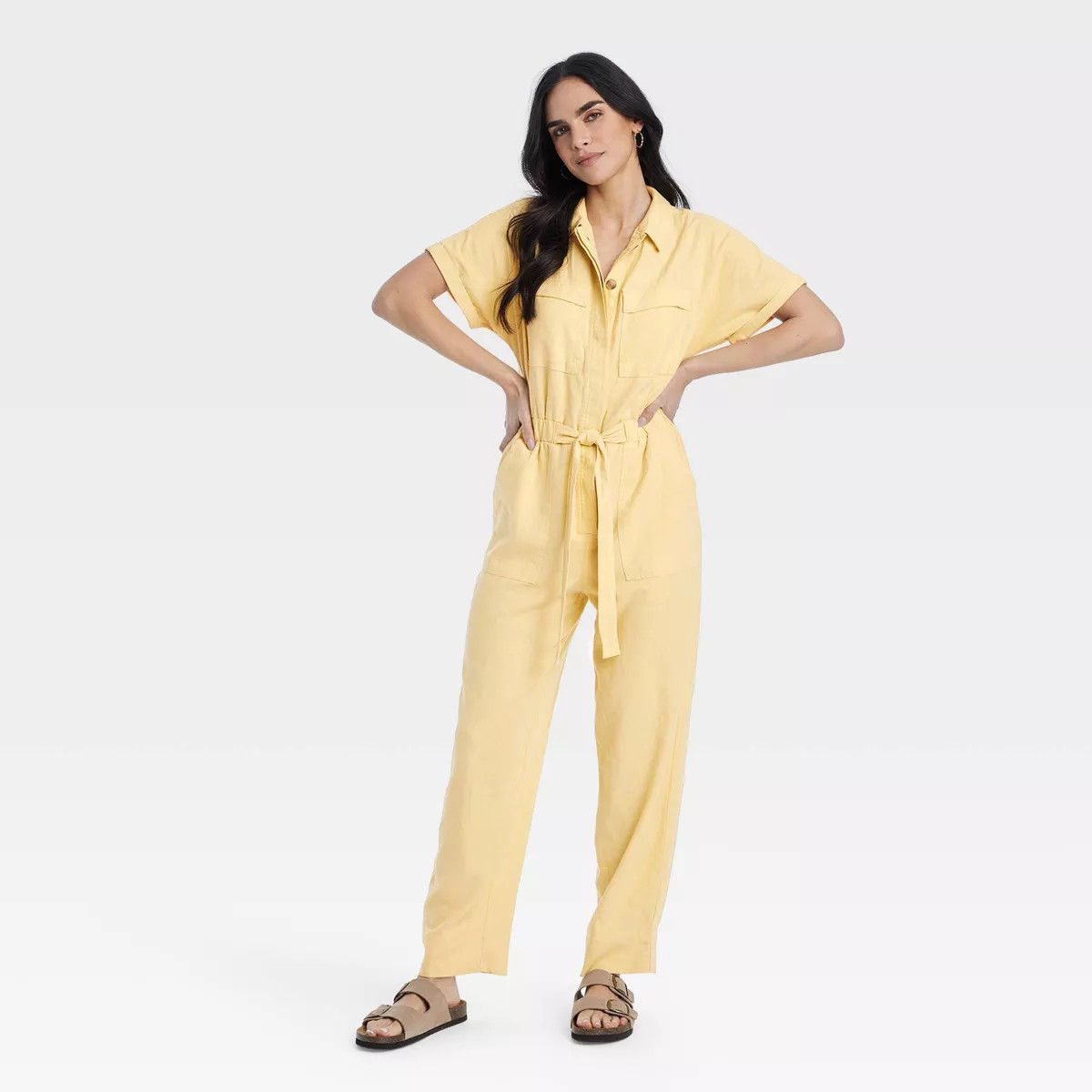 Women's Short Sleeve Linen Boilersuit - Universal Thread™ | Target