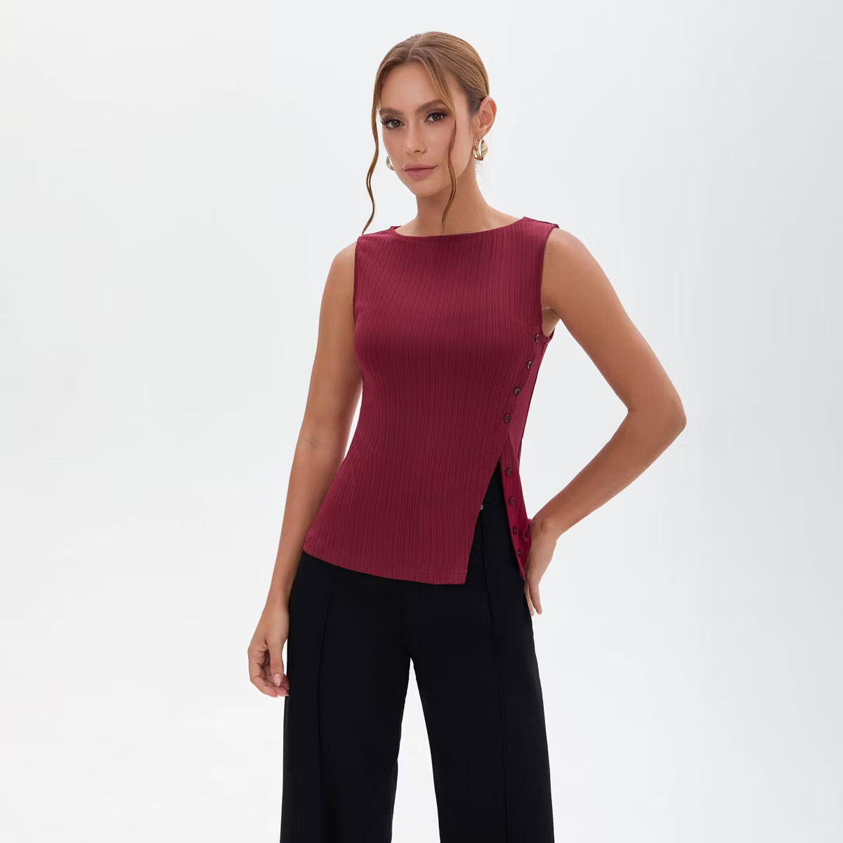 Women's Rib-Knit Vest - A New Day™ Wine Red | Target