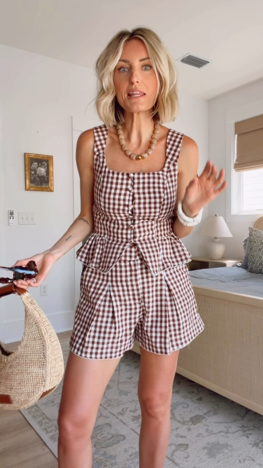 Obsessed with this gingham matching set 😍 love how the prices can be styled together or with other pieces in your closet! Wearing XS in the top & S in the shorts.

Loverly Grey, Target find, Target fashion, gingham matching set, spring fashion, spring outfit ideas 

#LTKSeasonal #LTKootd