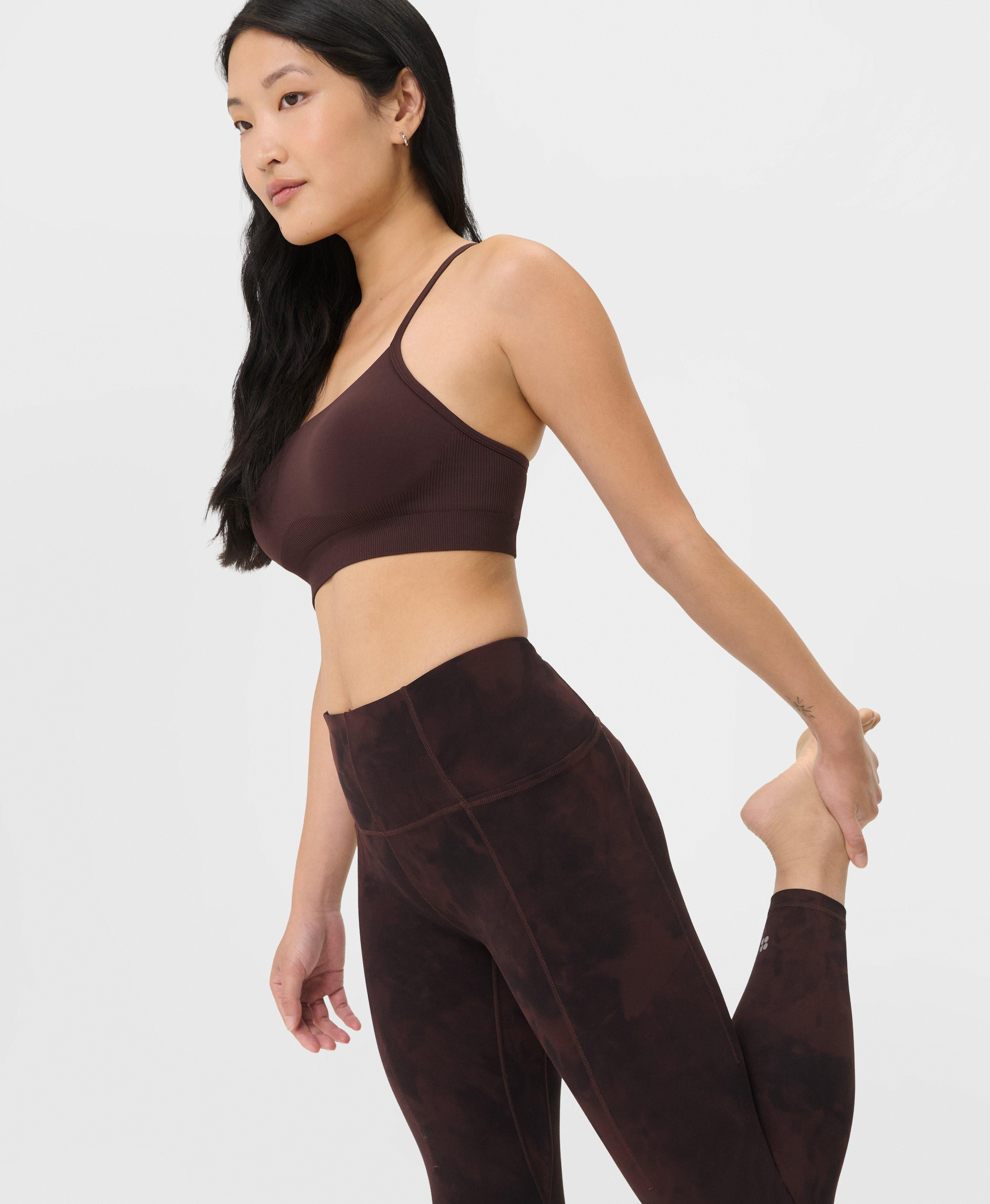 Super Soft 7/8 Yoga Leggings - Sable Brown Spray Dye | Women's Leggings | Sweaty Betty | Sweaty Betty UK