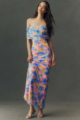 AFRM McCall Off-the-Shoulder Stretch Mesh Maxi Dress | Anthropologie (US)