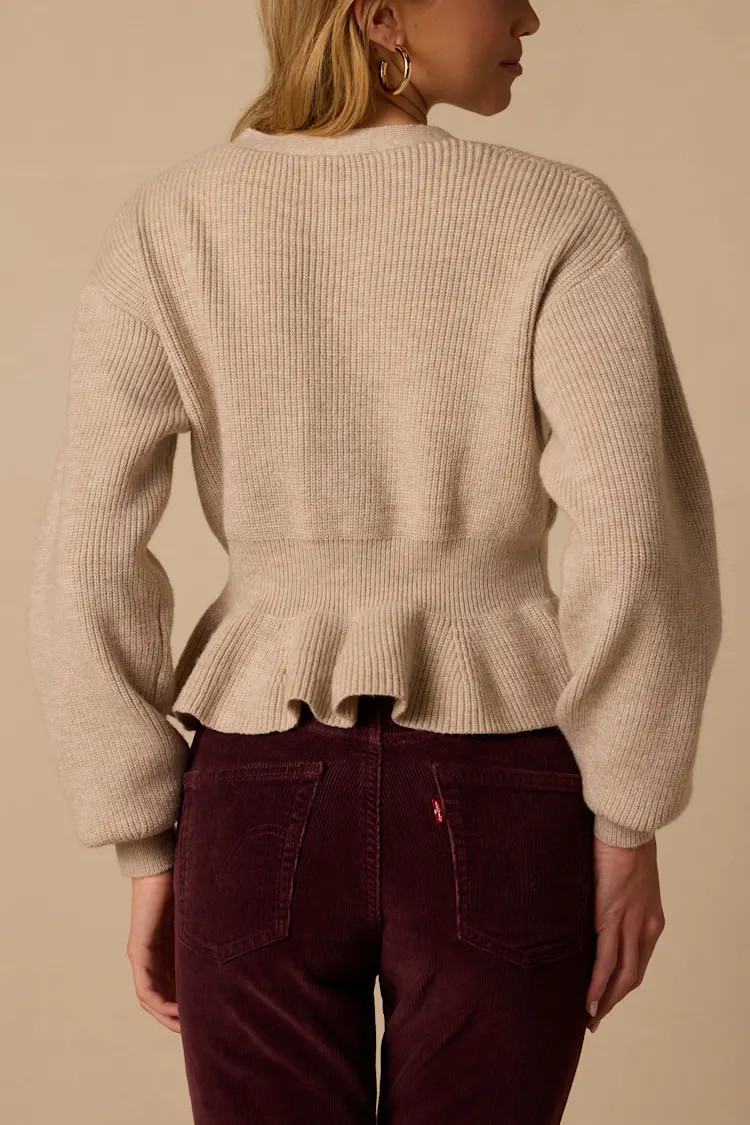 Lissie Beige Ruffled Sweater Top | Lulus